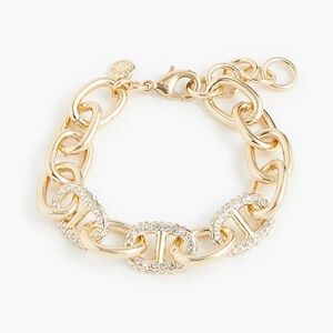 J.Crew Crystal Chain Link Bracelet, Gold